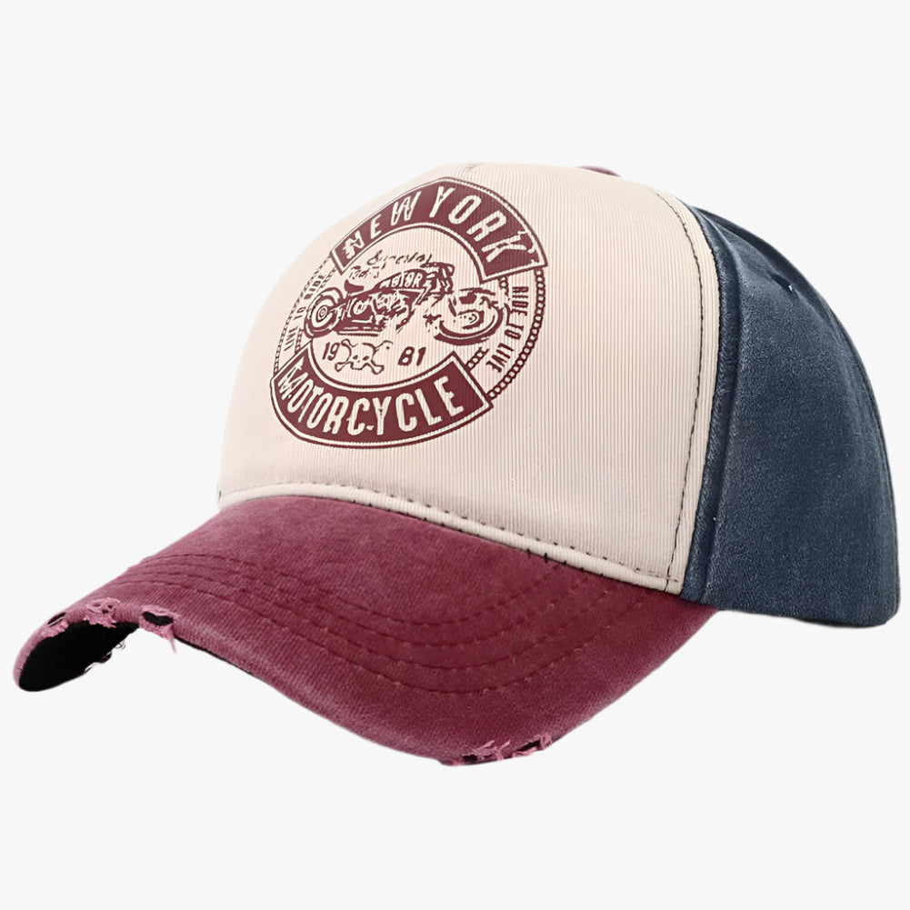 New York Biker Retro Cap – Distressed Classic