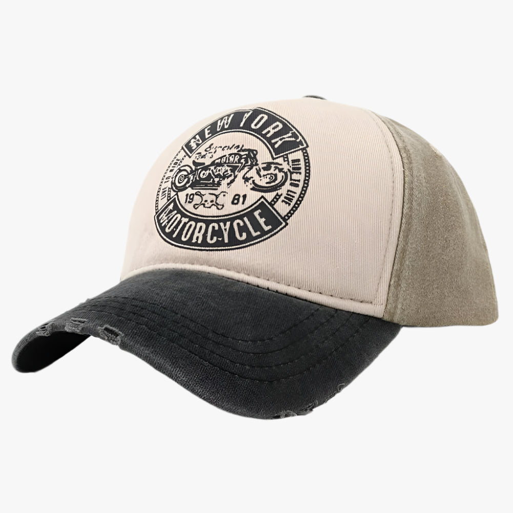 New York Biker Retro Cap – Distressed Classic