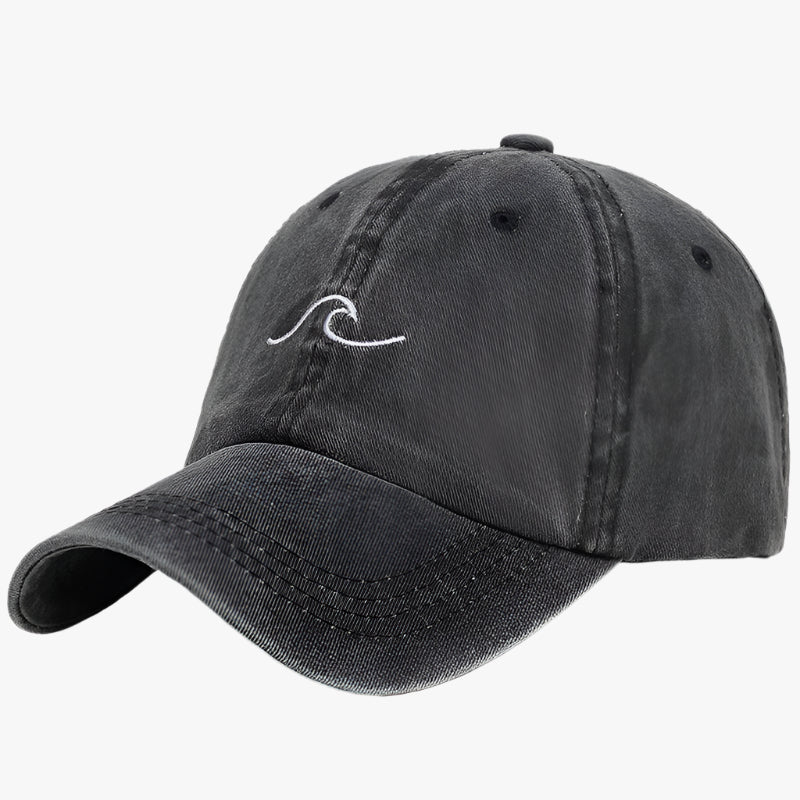 Vintage Embroidered Cap - Wave Design