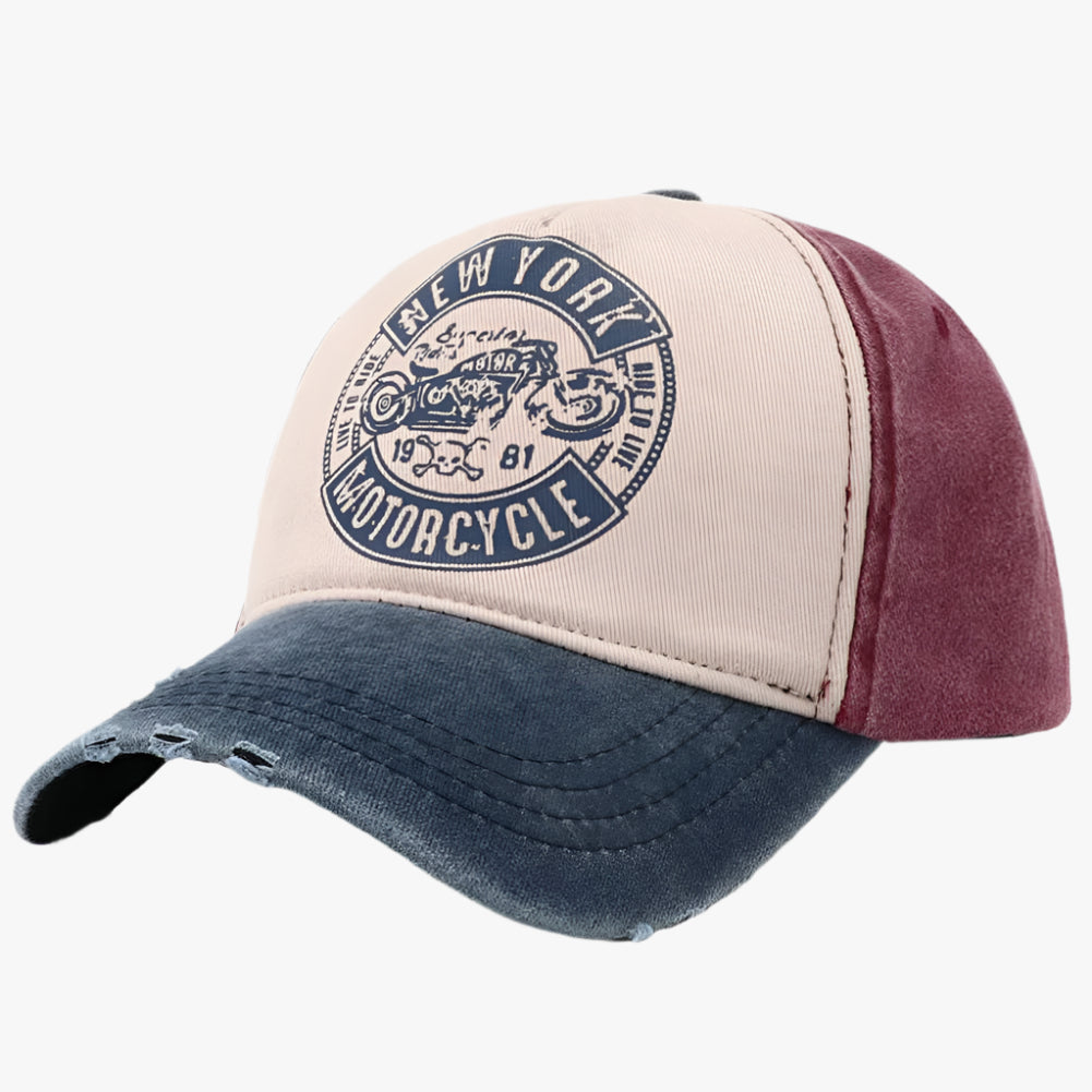 New York Biker Retro Cap – Distressed Classic