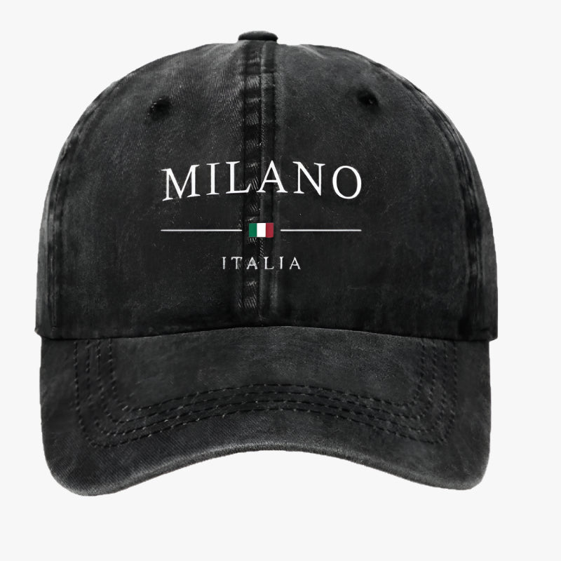 Milano Embroidered Cap – Washed Cotton Streetwear Classic