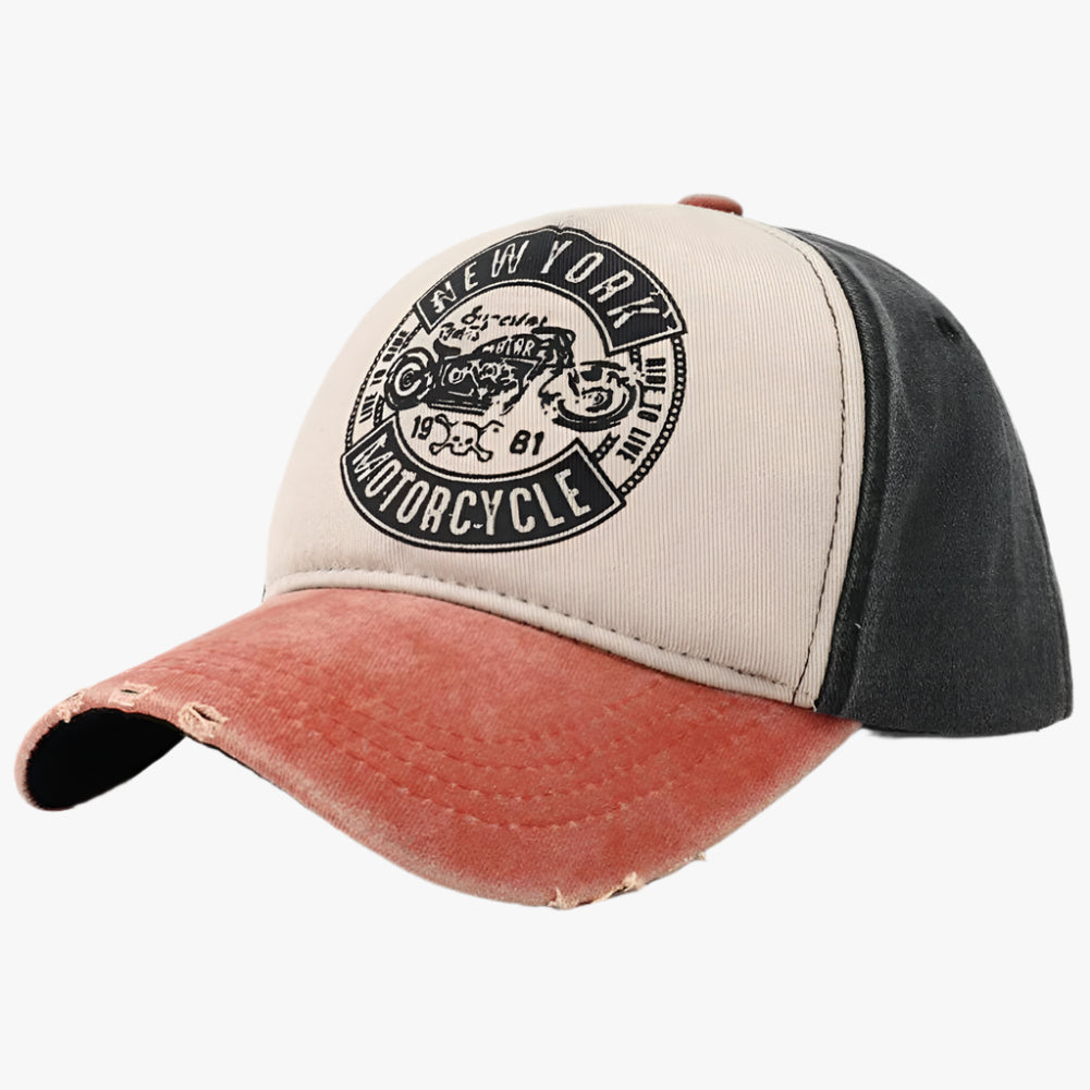 New York Biker Retro Cap – Distressed Classic