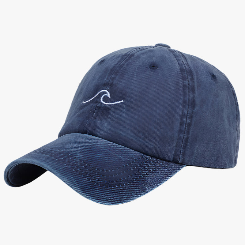Vintage Embroidered Cap - Wave Design